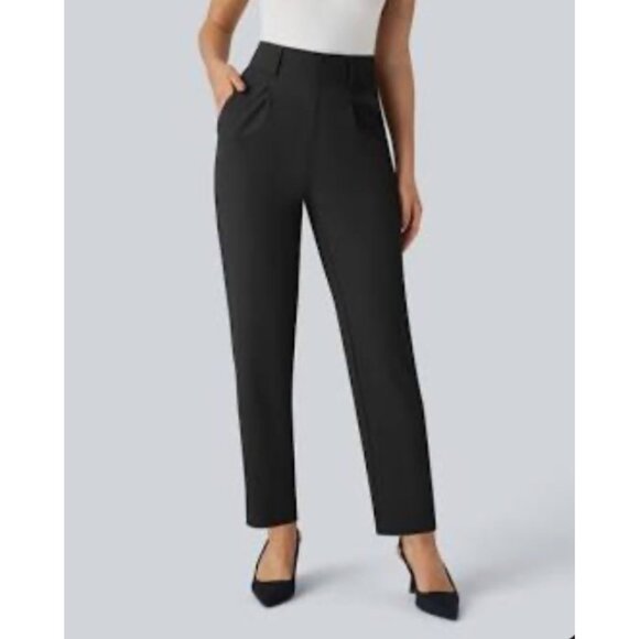 Halara High Waisted Side Pocket Tapered Work Pants Sz Small Petite Black Womens - Picture 1 of 12